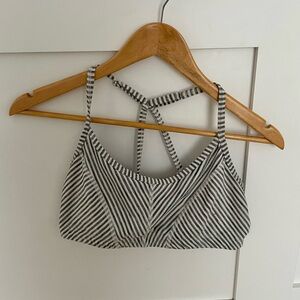 Beyond Yoga Striped Black and White Bralette